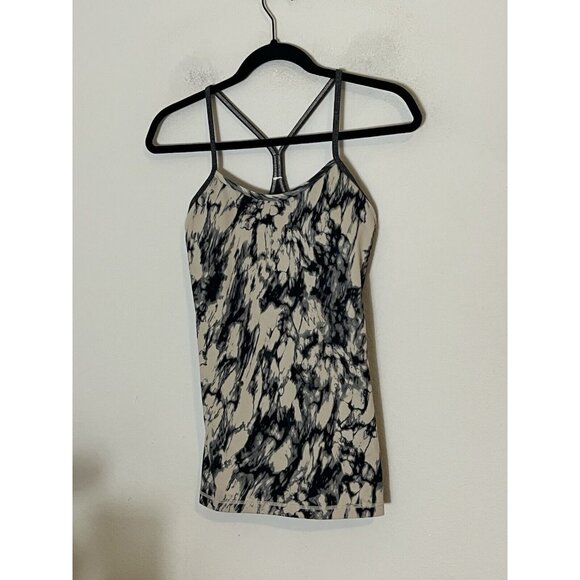 Lululemon Power Y Pose Racerback Black tie dye stretch tank top size 6 - Picture 1 of 10